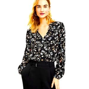 Floral Black Blouse